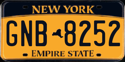 NY license plate GNB8252