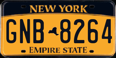NY license plate GNB8264