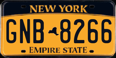 NY license plate GNB8266