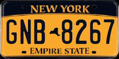 NY license plate GNB8267