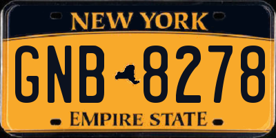 NY license plate GNB8278