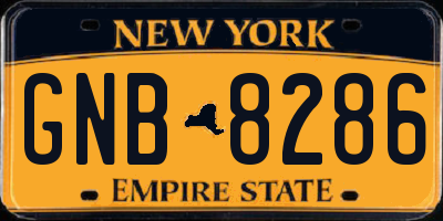 NY license plate GNB8286
