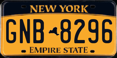 NY license plate GNB8296
