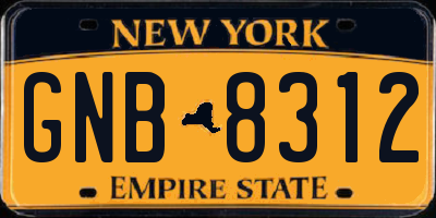 NY license plate GNB8312