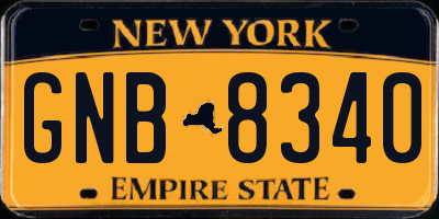 NY license plate GNB8340