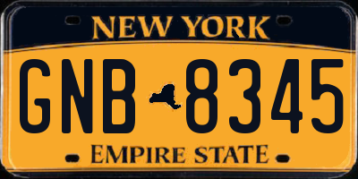 NY license plate GNB8345