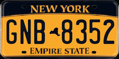 NY license plate GNB8352