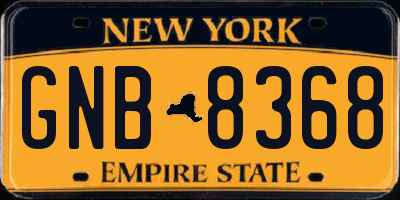 NY license plate GNB8368