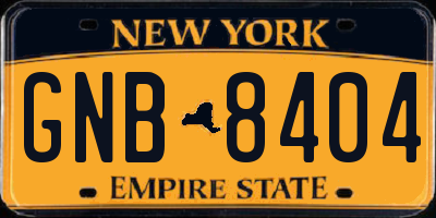 NY license plate GNB8404