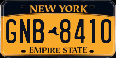 NY license plate GNB8410
