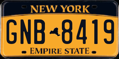 NY license plate GNB8419