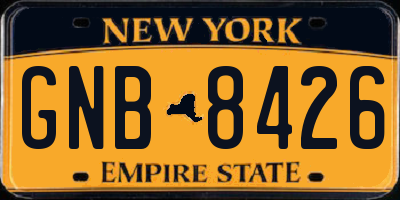 NY license plate GNB8426