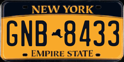 NY license plate GNB8433