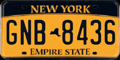 NY license plate GNB8436