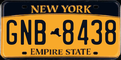 NY license plate GNB8438
