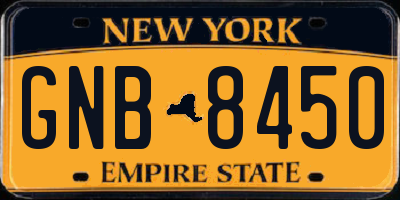 NY license plate GNB8450