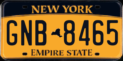 NY license plate GNB8465