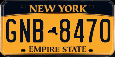 NY license plate GNB8470