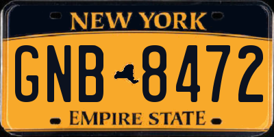 NY license plate GNB8472