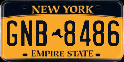 NY license plate GNB8486