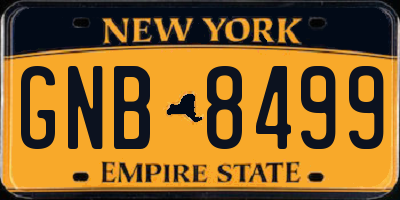 NY license plate GNB8499