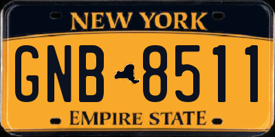NY license plate GNB8511
