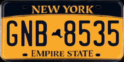 NY license plate GNB8535
