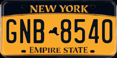 NY license plate GNB8540
