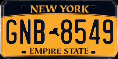 NY license plate GNB8549