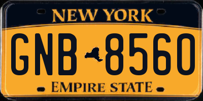 NY license plate GNB8560