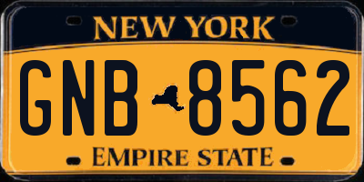 NY license plate GNB8562