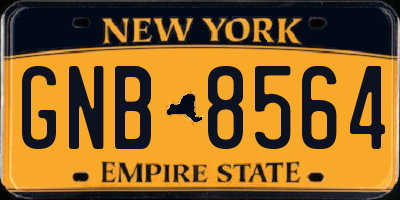 NY license plate GNB8564
