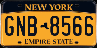 NY license plate GNB8566