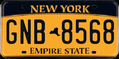 NY license plate GNB8568