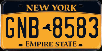 NY license plate GNB8583