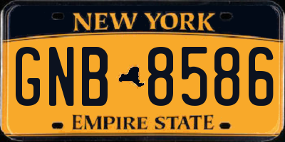 NY license plate GNB8586