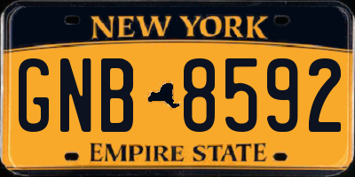 NY license plate GNB8592
