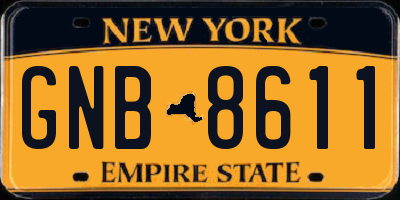 NY license plate GNB8611
