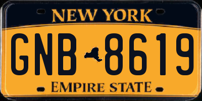 NY license plate GNB8619