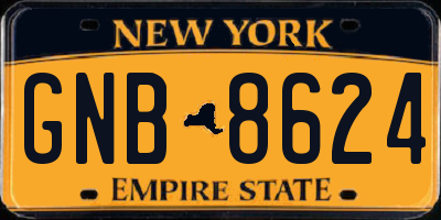 NY license plate GNB8624