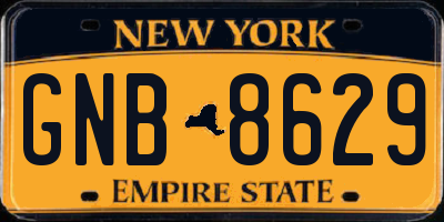 NY license plate GNB8629