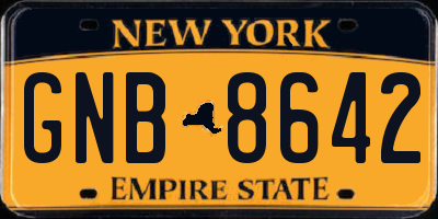 NY license plate GNB8642