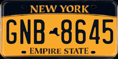 NY license plate GNB8645