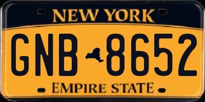 NY license plate GNB8652