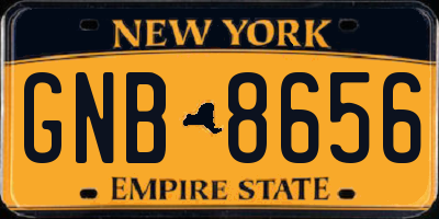 NY license plate GNB8656