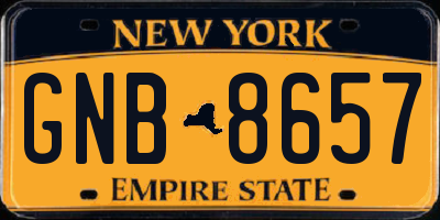 NY license plate GNB8657