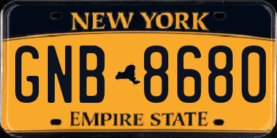 NY license plate GNB8680