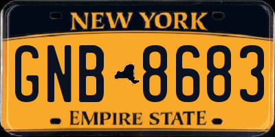 NY license plate GNB8683