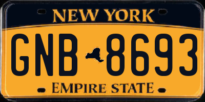 NY license plate GNB8693