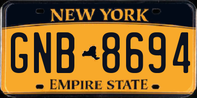 NY license plate GNB8694